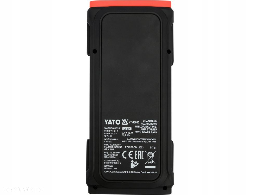 YATO URZĄDZENIE ROZRUCHOWE POWERBANK 16000mAh ŁADOWANIE INDUKCYJNE YT-83085 - 5
