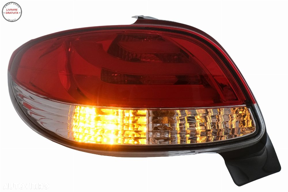Stopuri Peugeot 206 HatchBack 3/5 usi (1998-2004) Rosu & Alb- livrare gratuita - 6