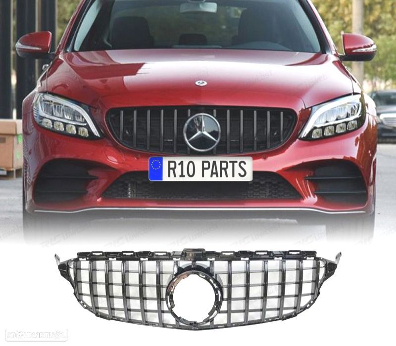 GRELHA MERCEDES CLASE C W205 14-18 LOOK AMG GT PRETO BRILHO - 1