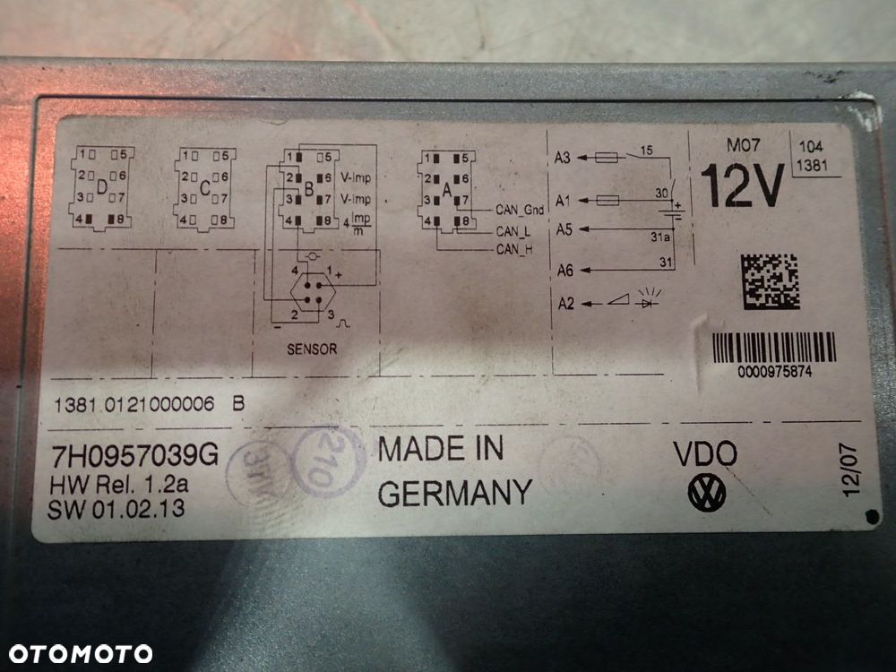 TACHOGRAF CYFROWY VOLKSWAGEN T5 7H0957039G - 7