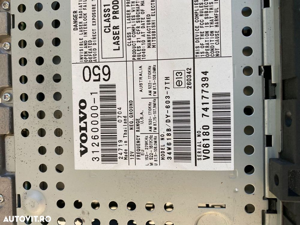 Radio cd player cu jack HU-650 VOLVO XC70 31260000 36050141 36050295 31260312 - 3