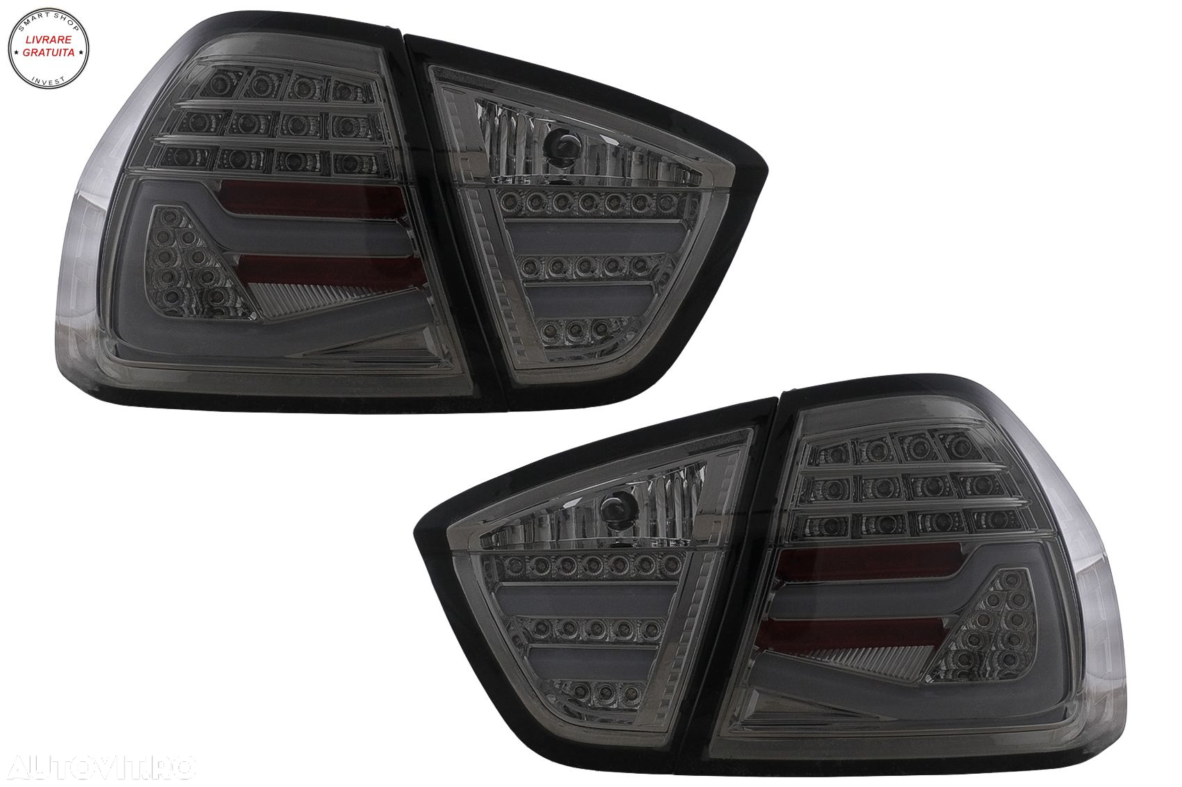 Stopuri LED BMW Seria 3 E90 Sedan (03.2005-08.2008) Fumuriu- livrare gratuita - 2