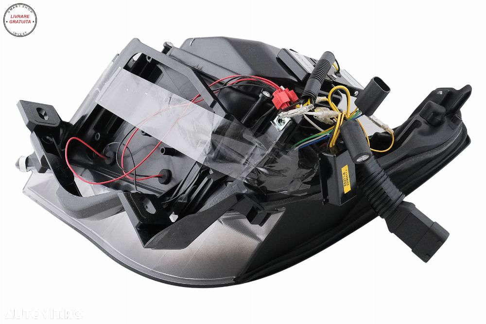 Faruri LED Angel Eyes BMW Seria 5 E60 E61 (2003-2007) LCI Design Negru- livrare gratuita - 16