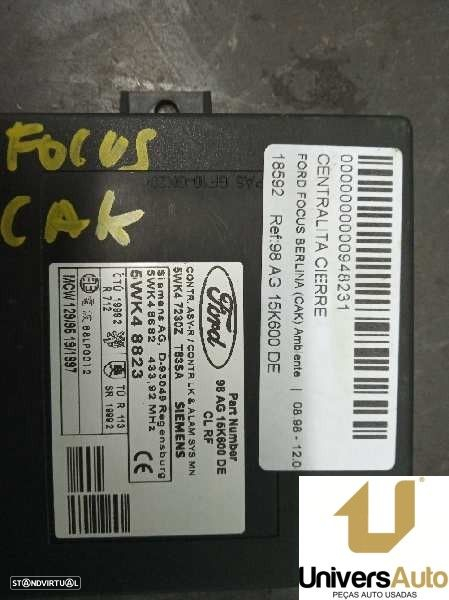 CENTRALINA FECHO FORD FOCUS SEDAN 2001 -98 AG 15K600 DE - 2
