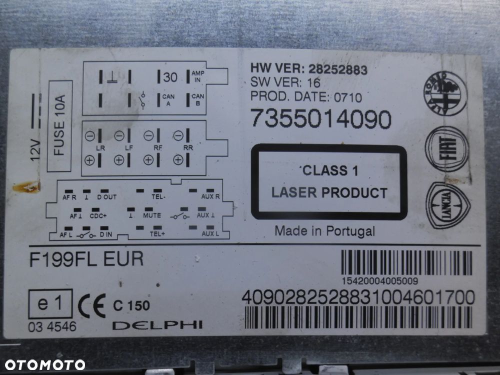 FIAT PUNTO EVO RADIO CD ODTWARZACZ 7355014090 ORYGINAŁ - 3