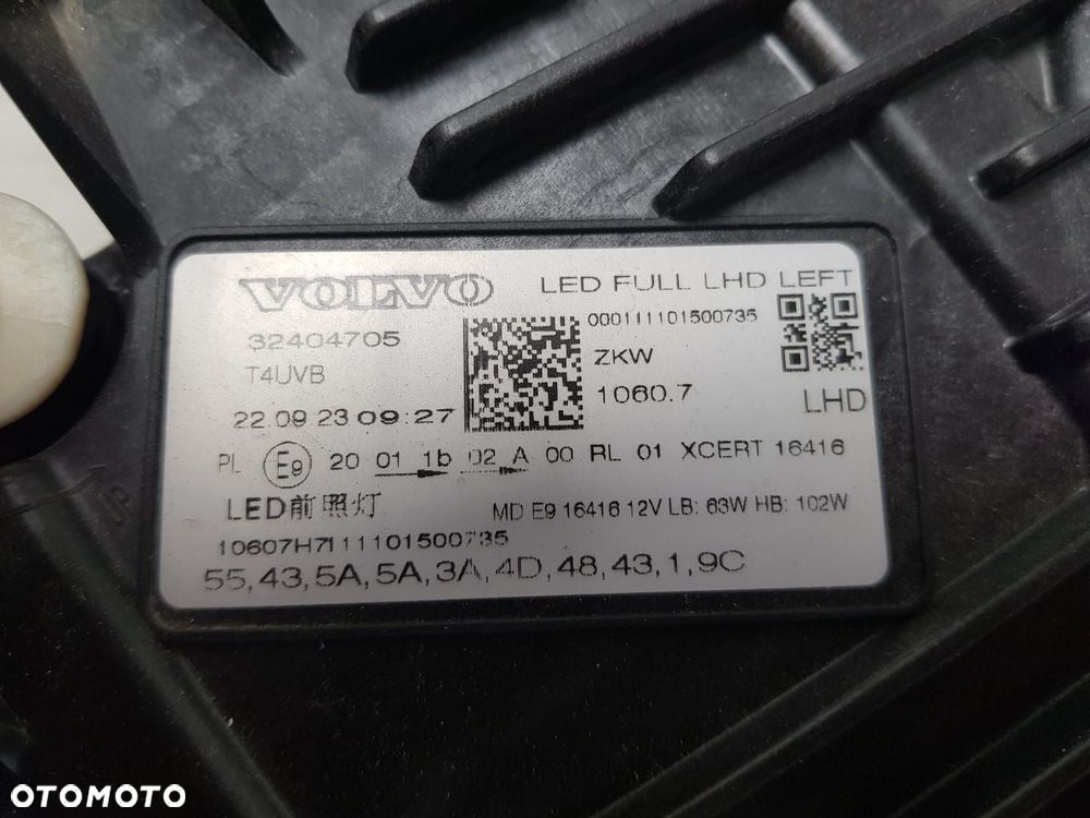 VOLVO XC60 II LIFT 21- LAMPA LEWA PRZÓD PRZEDNIA FULL LED REFLEKTOR 32404705 IDEALNA EUROPA - 6