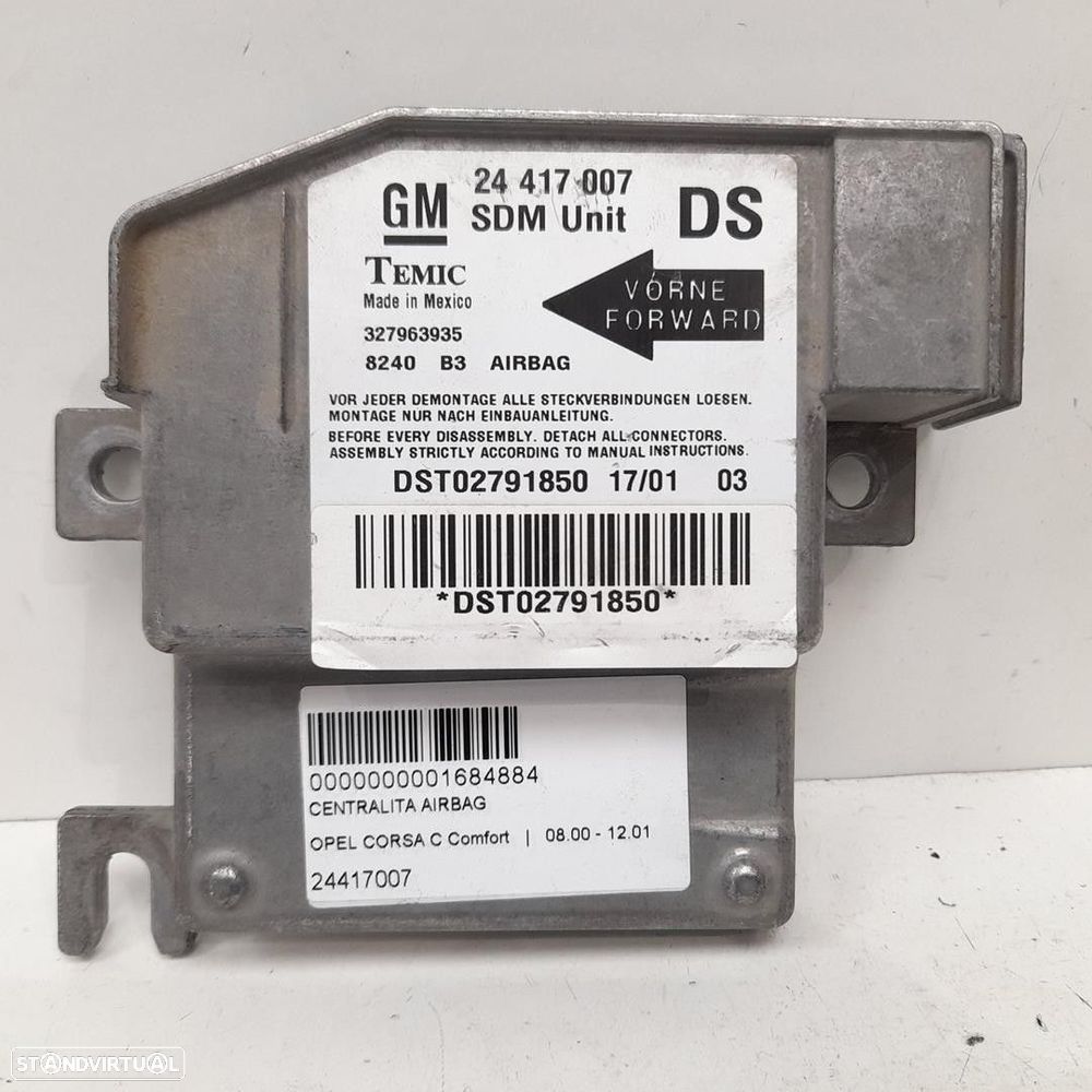 CENTRALINA AIRBAG OPEL CORSA C 2001 -24417007 - 4