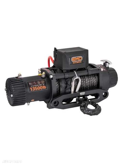 Troliu electric auto EMD Winch 13500lbs (6123kg), 12V, cablu sintetic, 25m, raport 150:1 - 2