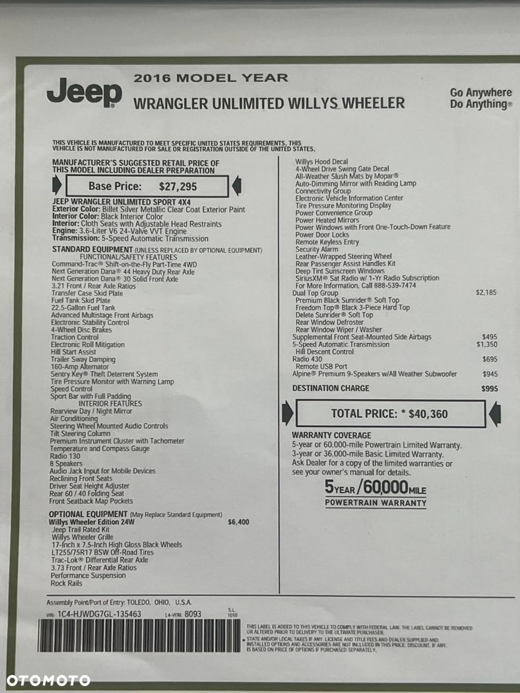 Jeep Wrangler 3.6 Unlim X - 13