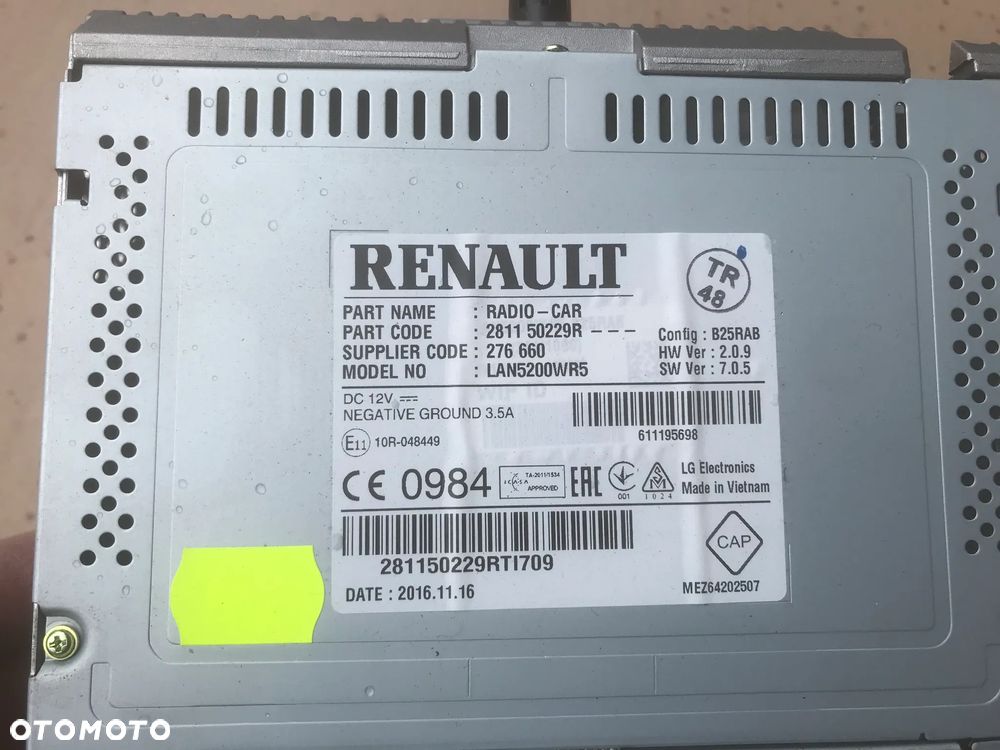 Dacia Renault Radio Navigacja 2811 50229R - 2
