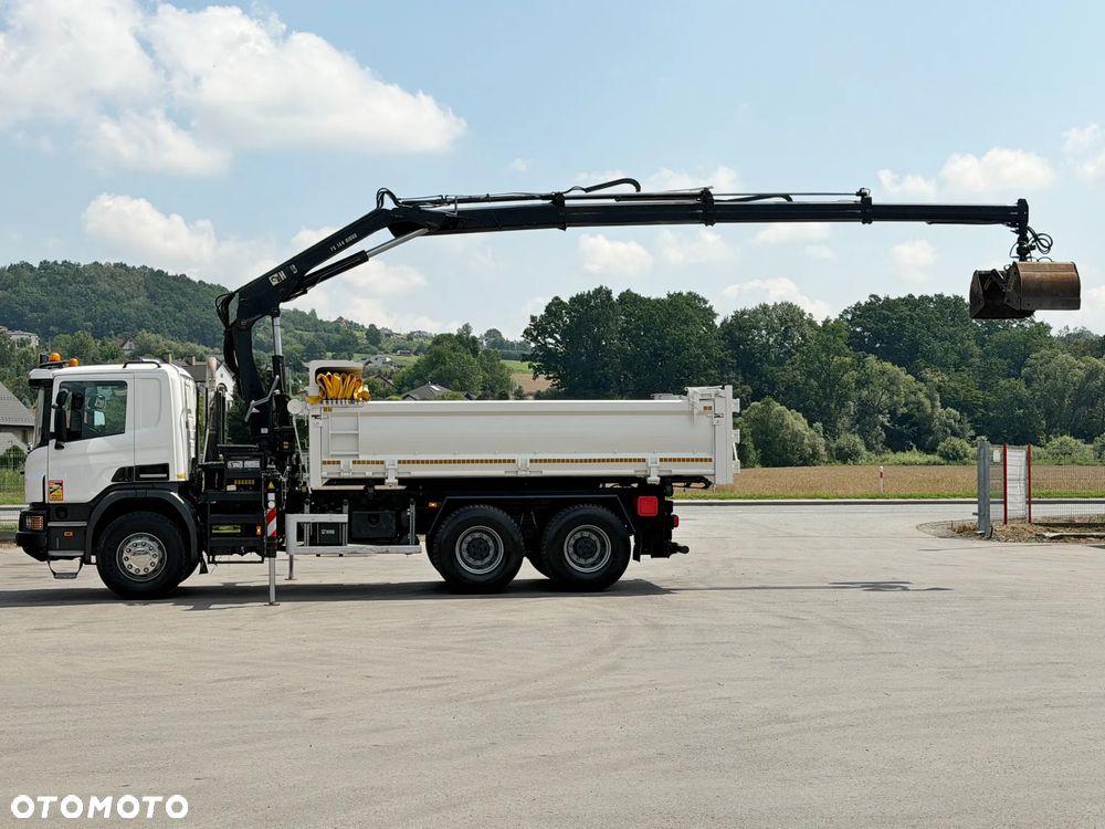 Scania P 410 * WYWROTKA 5,05 m + BORDMATIC + HIAB 144 B-3 HIDUO + PILOT*6x4 - 7