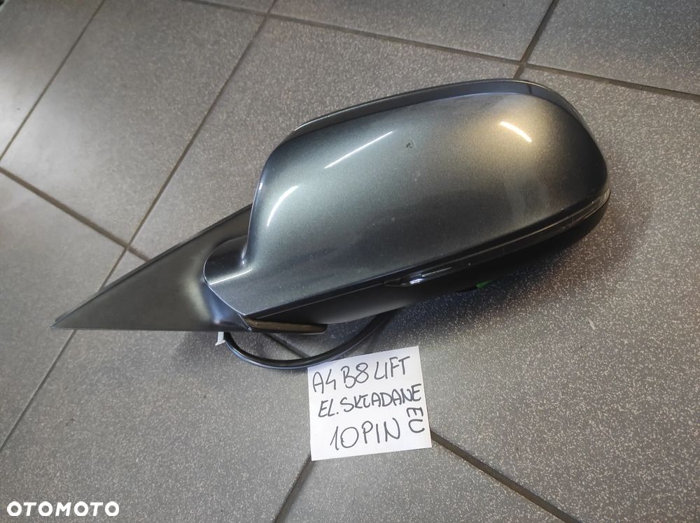 LUSTERKO LEWE BOCZNE KIEROWCY AUDI A4 B8 LIFT 10 PIN SKŁADANE EUROPA LX7R 6Y6Y DAYTONA GREY SZARE WYSYŁKA !!! - 4