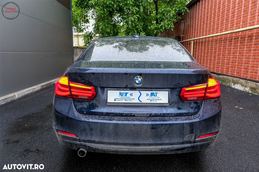 Stopuri LED BMW Seria 3 F30 (2011-2019) Rosu Clar LCI Design cu Semnal Dinamic Sec- livrare gratuita - 24
