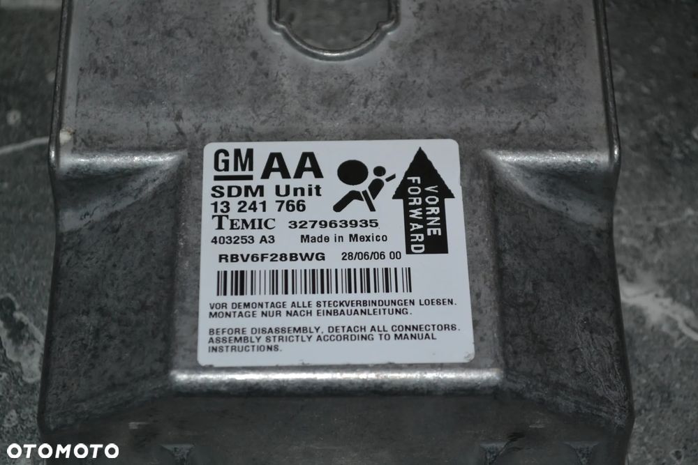 OPEL ZAFIRA B STEROWNIK SENSOR AIRBAG 13241766 - 2