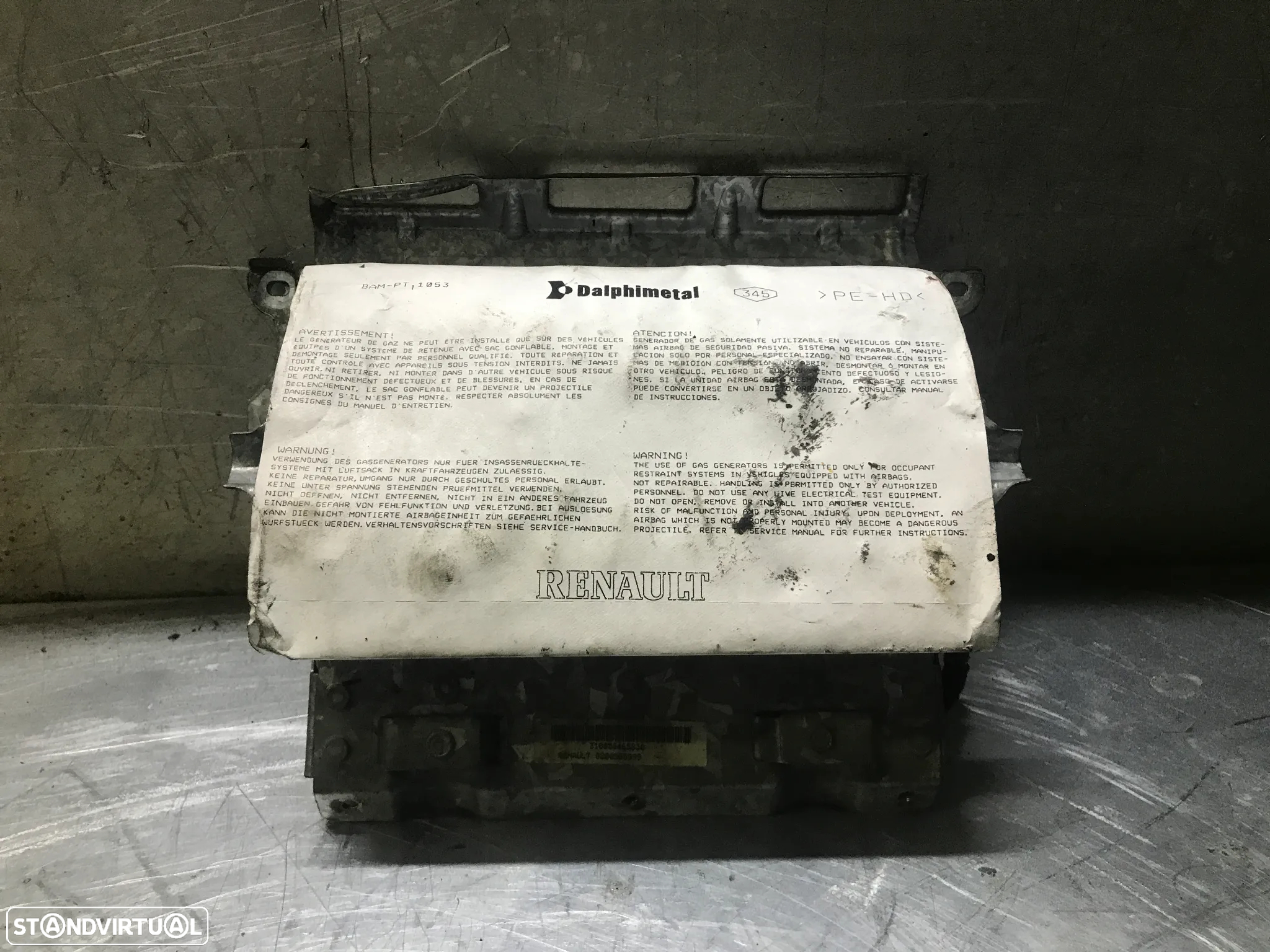 AIRBAG DO PASSAGEIRO RENAULT CLIO II 8200505999 - 2