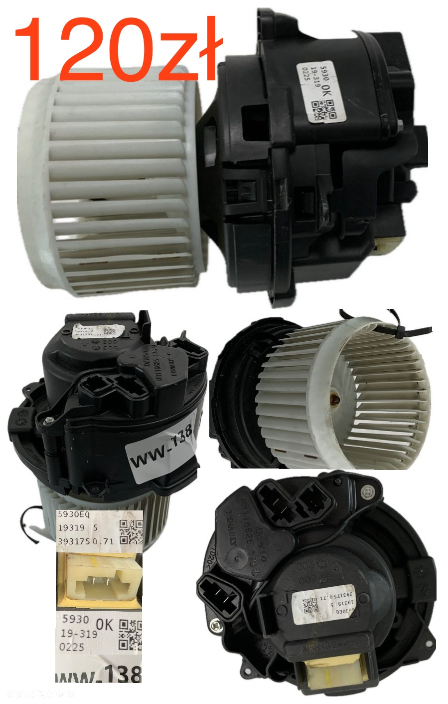 Wentylator dmuchawa nagrzewnicy Nissan Micra K14 2016-2022r Kia Picanto II 2011-2015r Hyundai i30 II 2011-2017r Nissan Leaf II NV BMW F20 F21 F30 F31 2011-2018r Renault Clio V Captur II Talisman Kadjar Megane IV 2015-2022r Opel Combo IV 2018r-> Peugeot 3008 Expert 2018r-> Citroen Jumpy II 2018r-> Toyota Proace 2018r->  Oryginał - 8