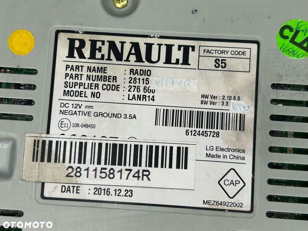 radioodtwarzacz stacja multimedialna renault talisman 281158174r - 2
