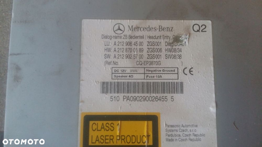 RADIO CD ODTWARZACZ MERCEDES E KL W212 A2129064500 - 3