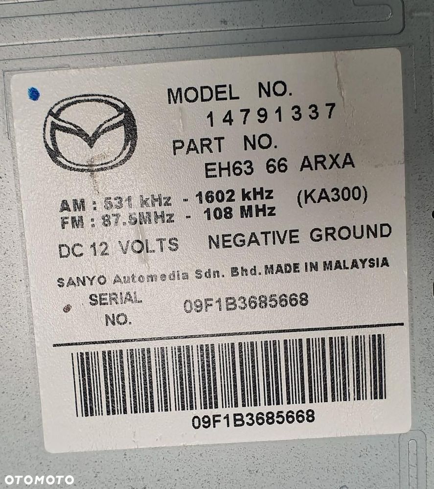 RADIO CD MAZDA CX-7 EH6366ARXA - 6