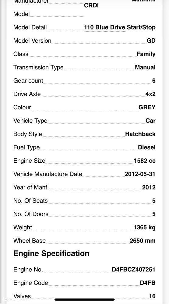 Silnik Hyundai Kia i30 D4FB film video 110 koni Blue 2012 kompletny - 12