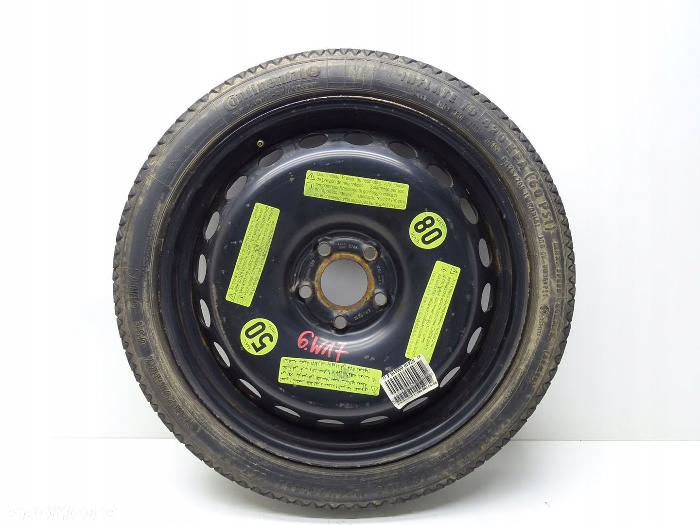 KOŁO DOJAZDOWE ZAPASOWE 125/70R19 ET 29 5X112 AUDI A4 B8 A5 8T 8K0601027D - 1