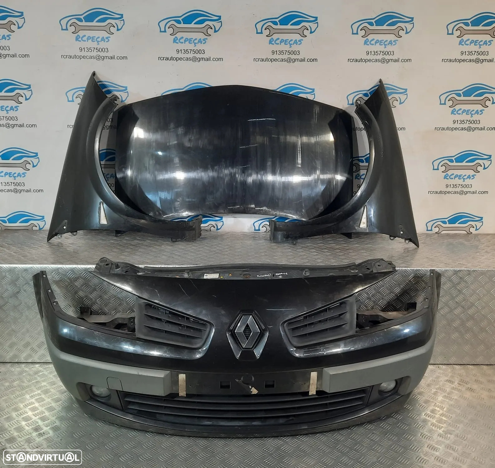 .FRENTE COMPLETA RENAULT MEGANE II 2 MK2 FACELIFT CAPOT PARACHOQUES GUARDA-LAMAS OTICAS RADIADOR VENTILADOR FRENTE FIBRA REFORÇO - 13
