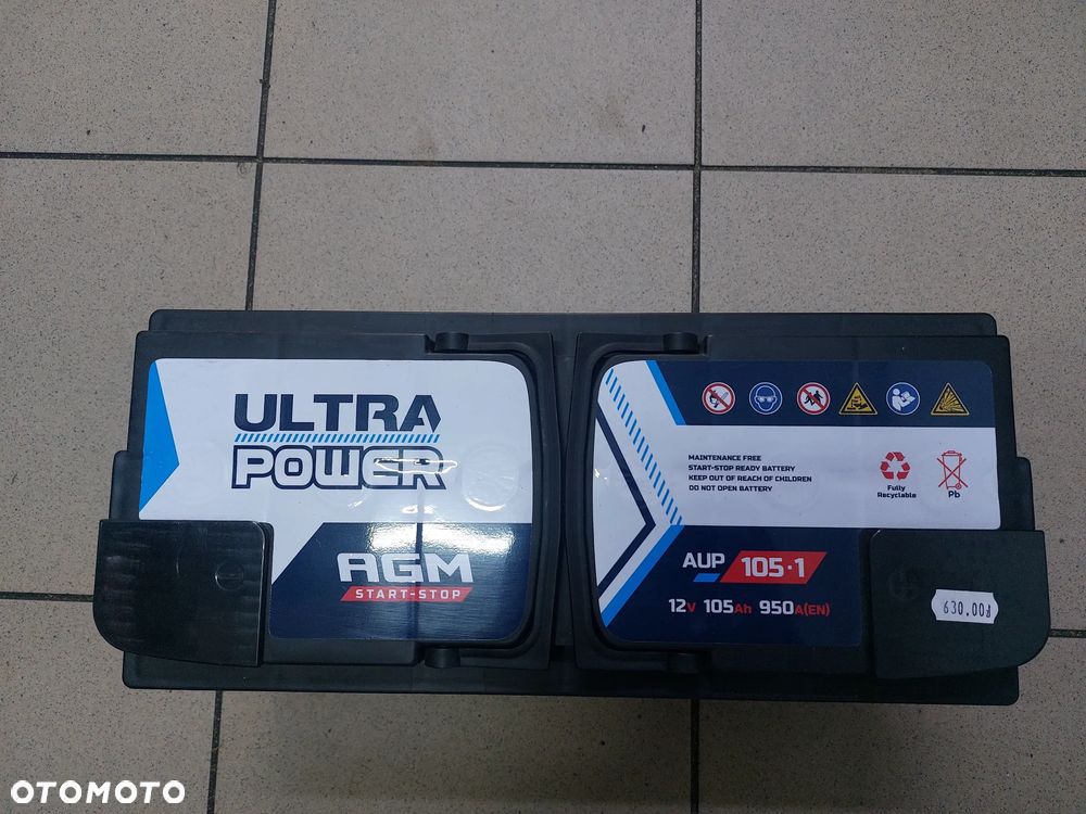 AKUMULATOR ULTRA POWER 12V 105Ah 950A AGM START STOP AUP-105-1 - 1