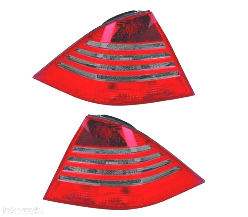 FAROLINS TRASEIROS LED MERCEDES CLASSE S W220 02-05 VERMELHO ESCURECIDO - 1
