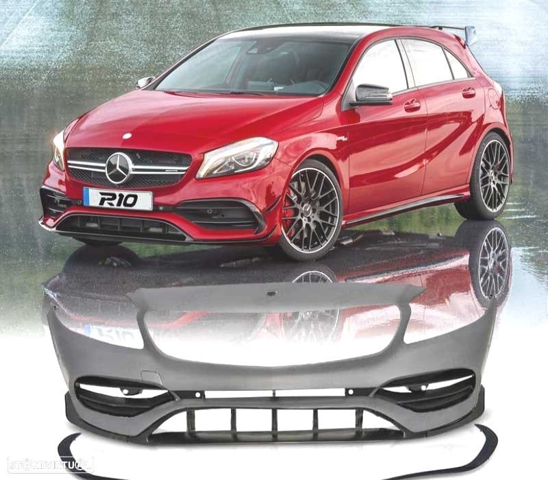 PARA-CHOQUES FRONTAL MERCEDES CLASE A W176 15-18 LOOK AMG A45 PDC - 1