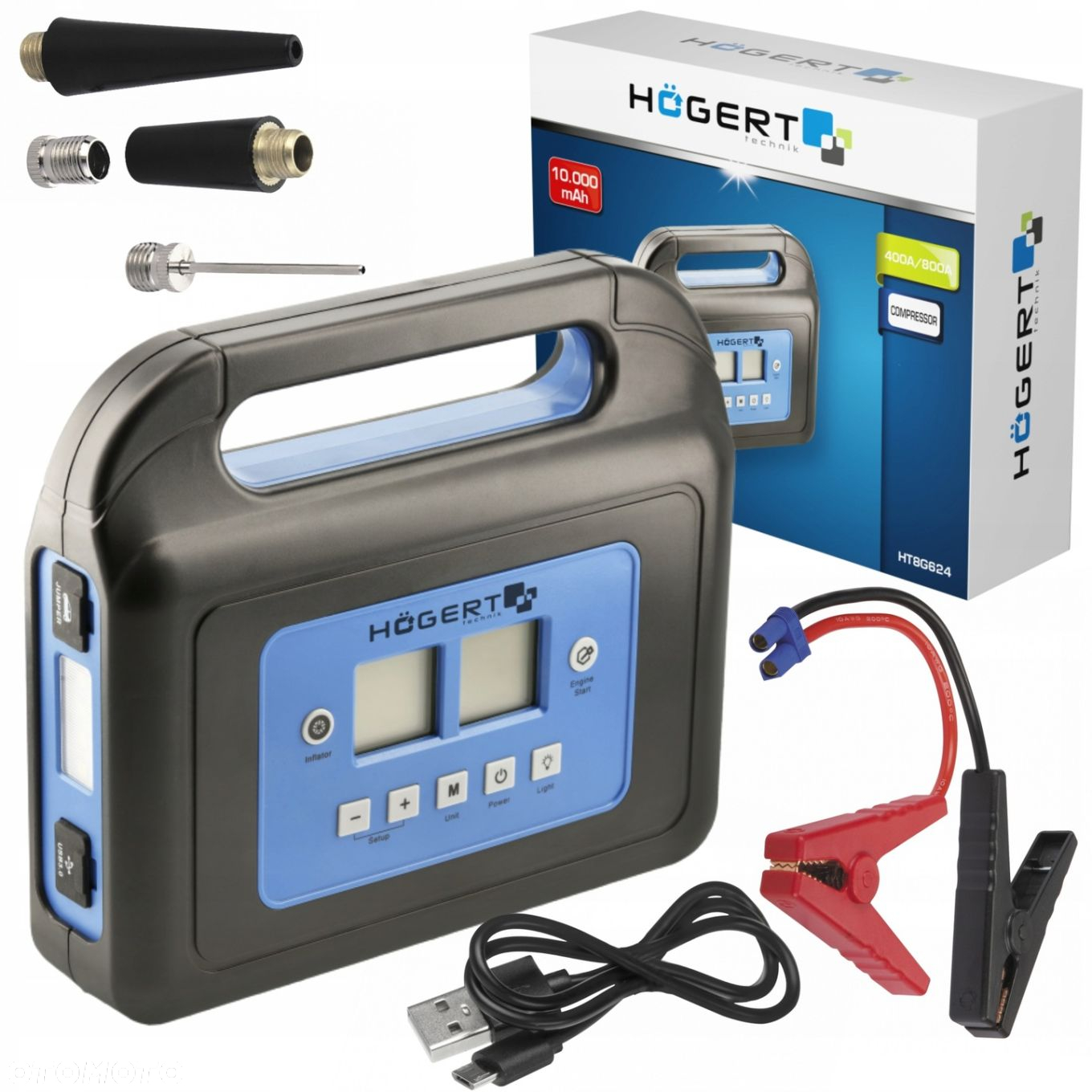 HOEGERT STARTER URZĄDZENIE ROZRUCHOWE 400A KOMPRESOR POWERBANK HT8G624 - 14