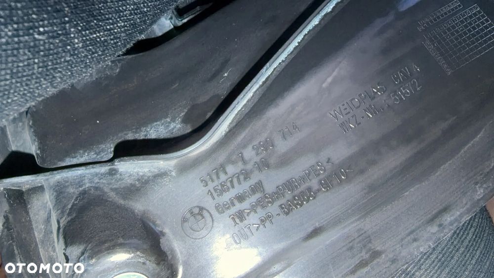 BMW X1 F48 X2 F39 OSŁONA ŚCIANY GRODZIOWEJ GÓRNA TYŁ 7290714 - 4