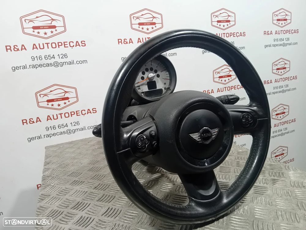 Volante com Airbag Mini Cooper R56 De 3 braços em Pele - 5