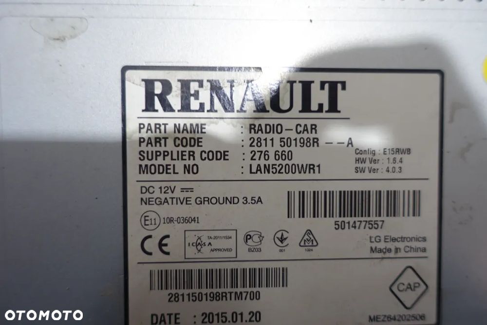 Radio nawigacja Renault OE 281150198R - 3