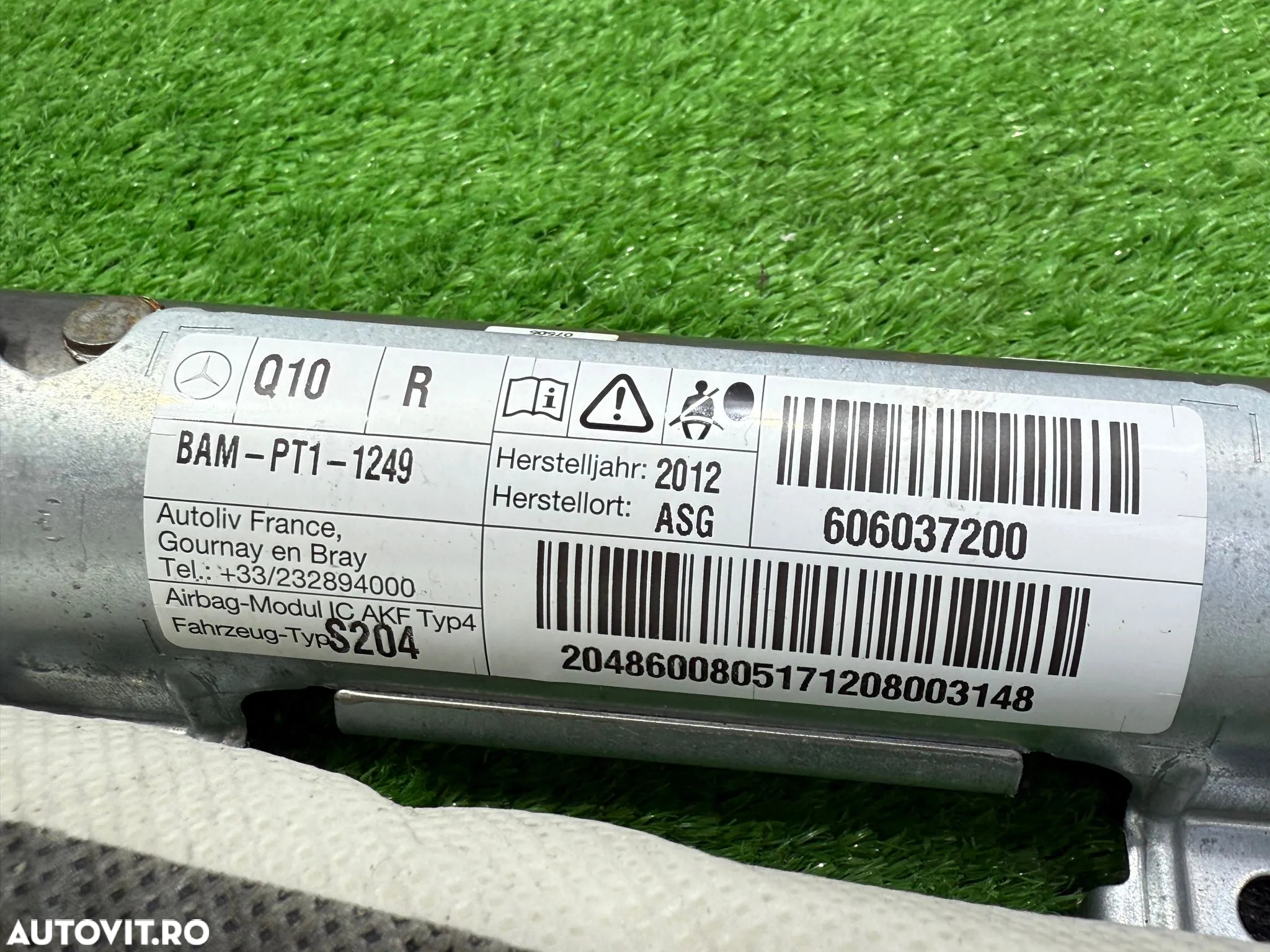 AIRBAG CORTINA DREAPTA MERCEDES BENZ C220 2012 CDI 2.1 DIESEL C-Class W204 COD OEM 606037200 A2048600805 2007-2015 - 6