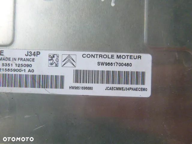 ZESTAW STARTOWY STACYJKA KOMPUTER BSI CITROEN C2 1.1 8V - 6