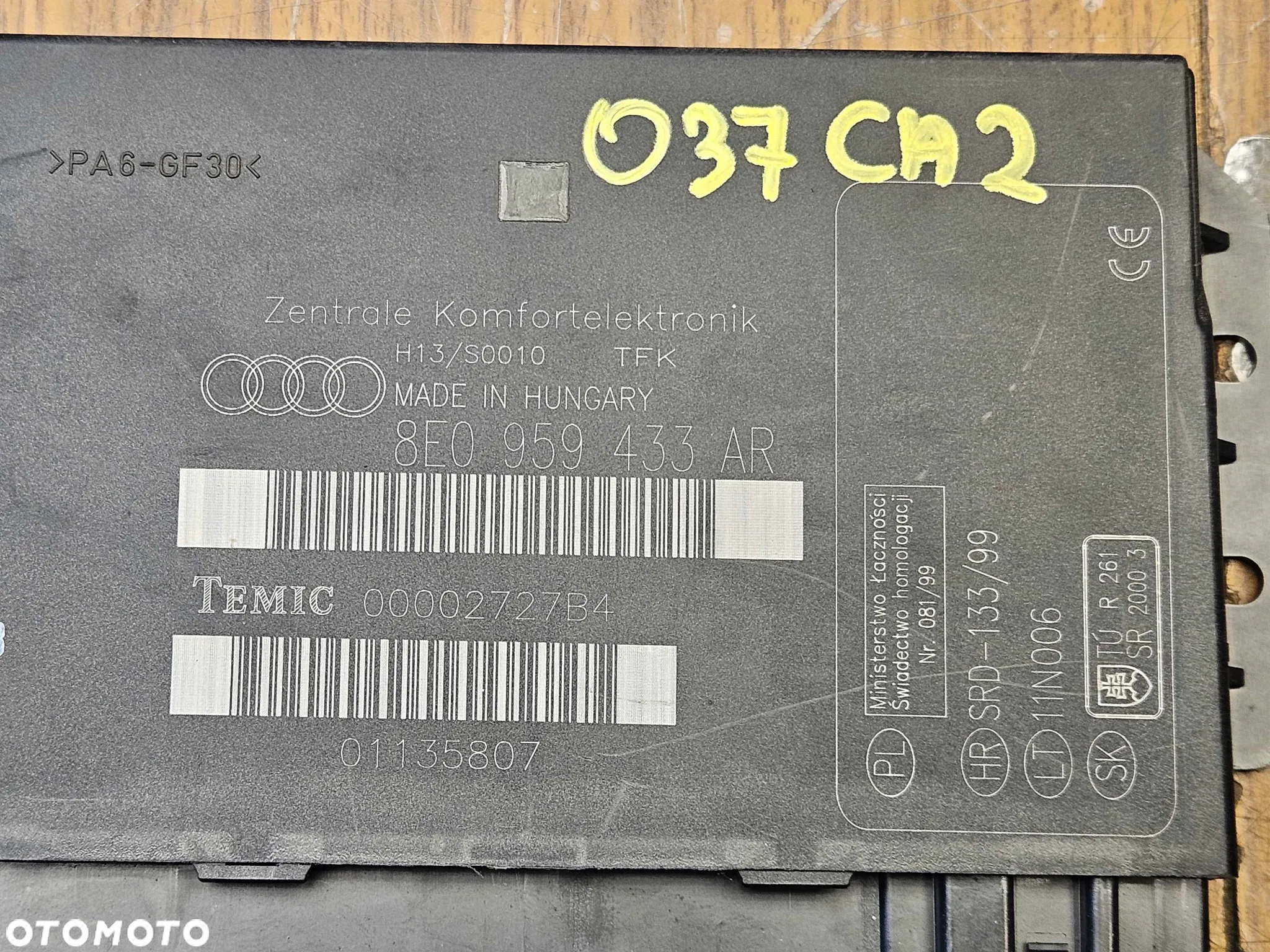 Moduł 8E0959433AR Komfortu Sterownik Komputer 433 AR Audi A4 S4 B6 B7 - 9