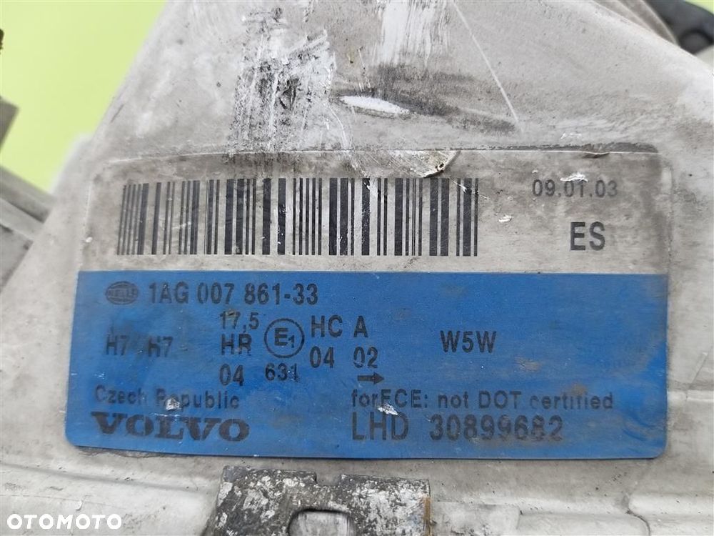 Reflektor lampa przód lewa Volvo   S40 V40 1995-2004 HELLA 1AG007861-33 - 6