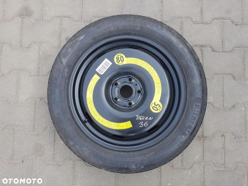 VW TIGUAN I 5N 06-15r KOŁO DOJAZDOWE 18 5X112 5N0601027A/D - 1