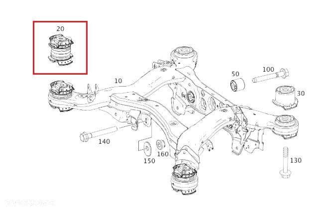 MERCEDES GL GLE R-KLASA Tuleja przednia poduszka belki tyl OE - 2