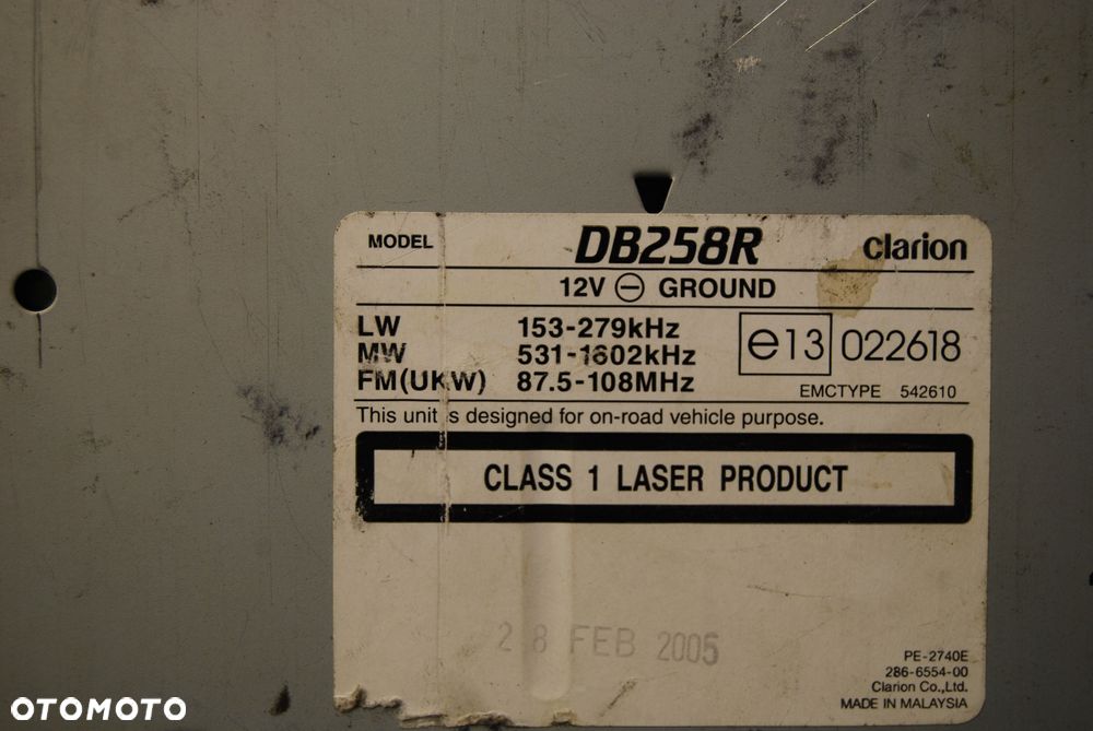 RADIO CD CLARION DB258R VW SEAT SKODA - 3