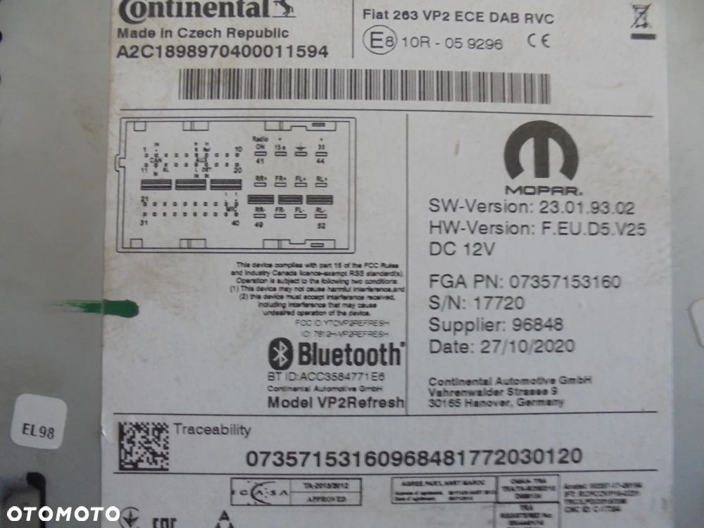 7357153160 RADIO FIAT DOBLO 2015- MULTIFUNKCYJNE DOTYK - 2