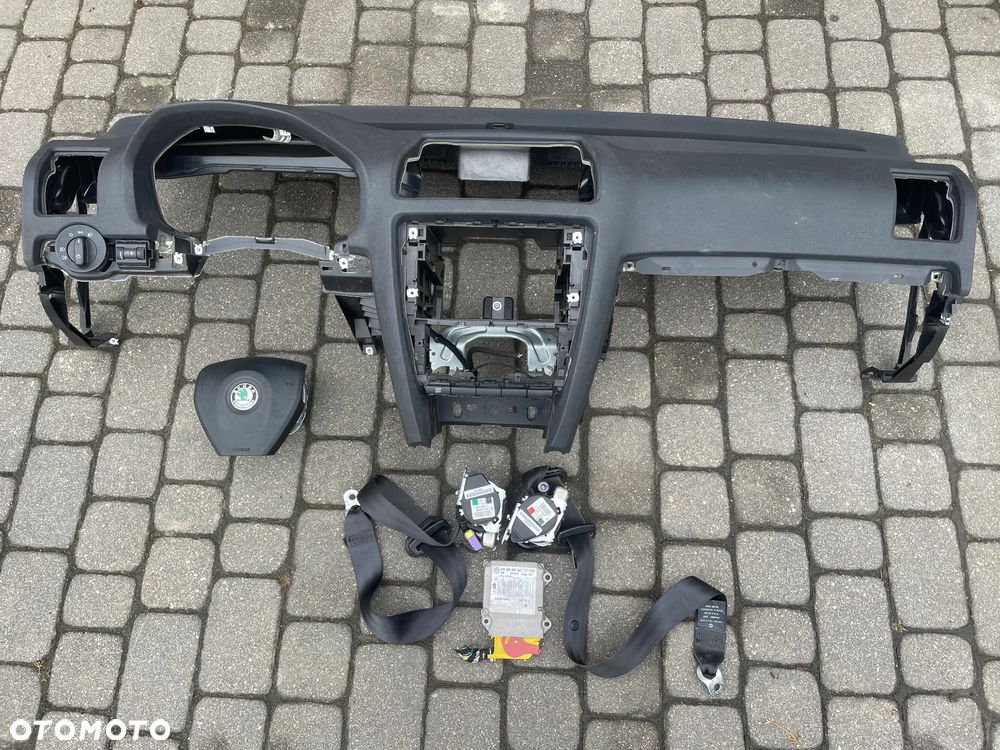 KONSOLA AIRBAG PODUSZKA PASY SENSOR KOMPLET SKODA OCTAVIA II LIFT - 1