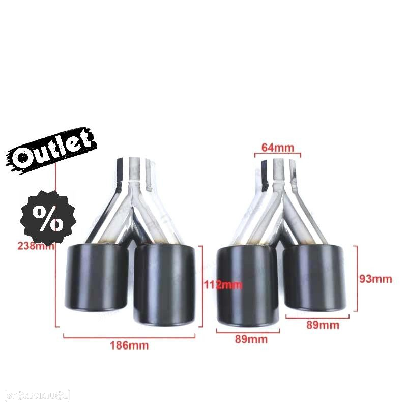 E010307C2 COLA ESQ ESCAPE UNIVERSAL 4 x 89MM AÇO INOX PRETO FUMADO - 9