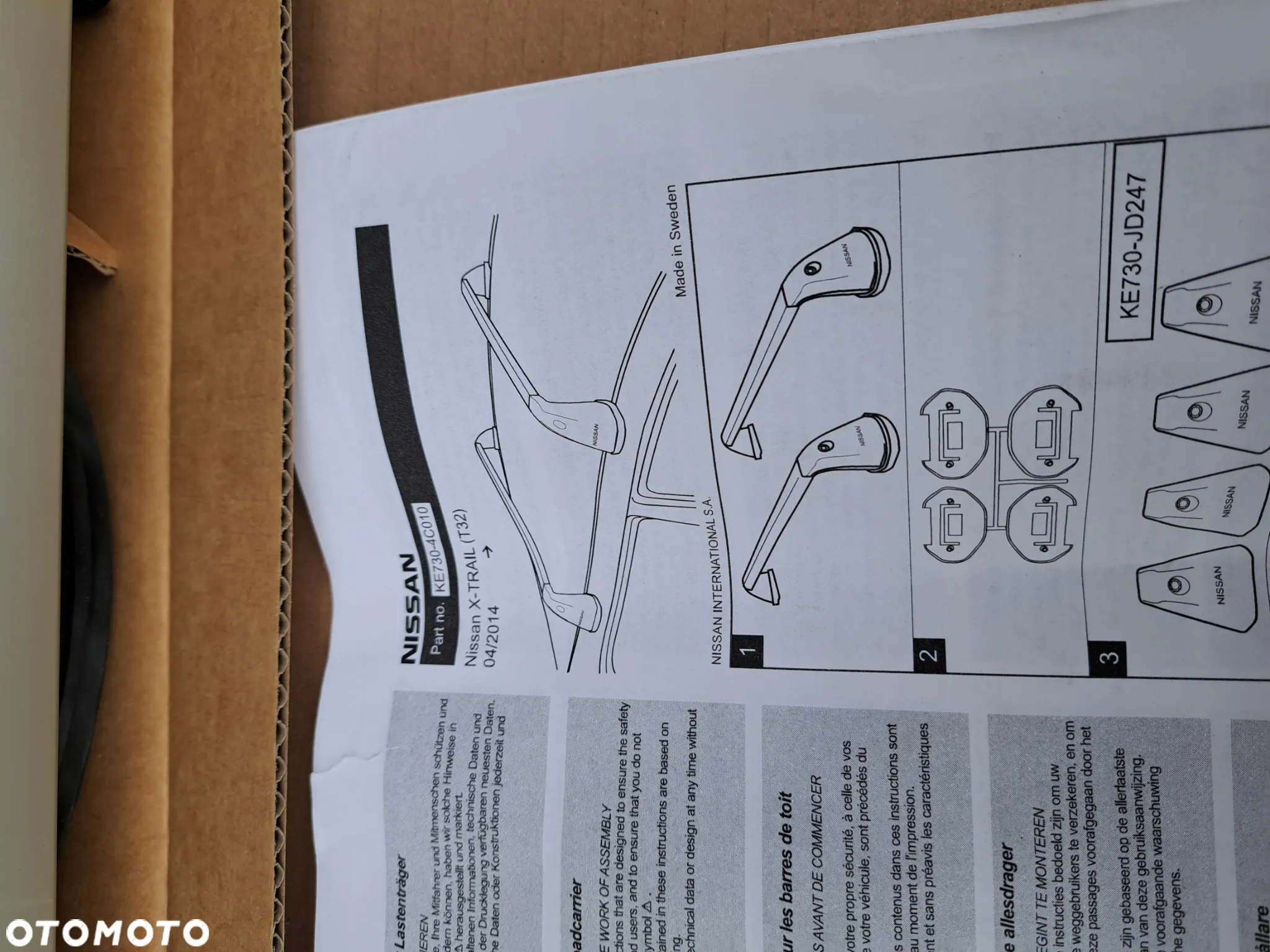 bagażnik dachowy Nissan X-Trail III T32 Poprzeczki dachowe aluminiowe do wersji bez relingów Nissan X-Trail III T32 T-32 2014r KE730-4C010 KE7304C010 - 4