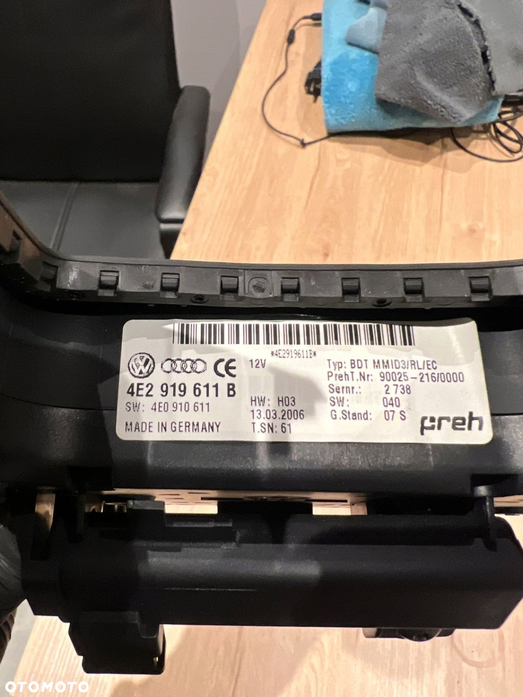 PANEL MMI AUDI A8 D3 4E0910611 4E2919611B PREH - 7