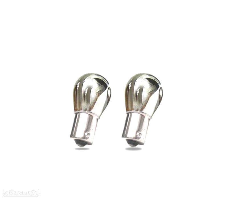 KIT CONJUNTO 2 LÂMPADAS CROMADAS P21W PISCAS - 1