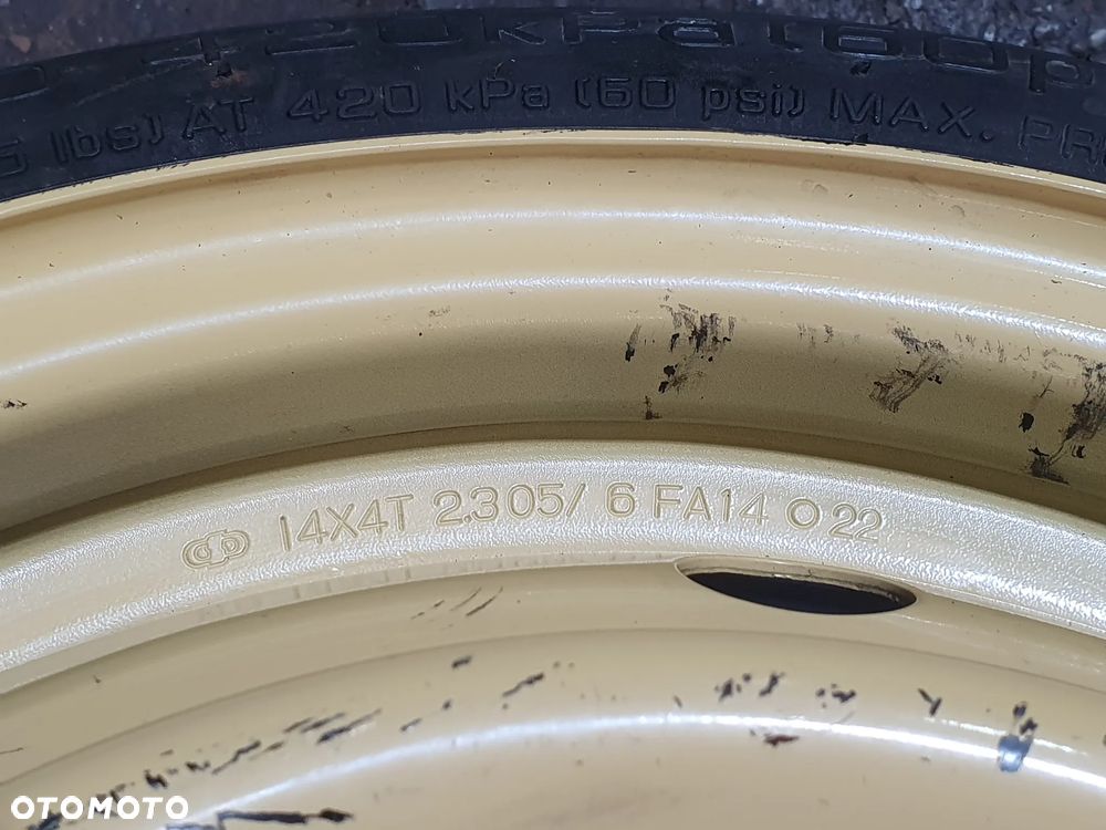 KOŁO ZAPASOWE DOJAZDOWE R14 4X100 HYUNDAI KIA TOYOTA MAZDA 115/70R14 POSIADAM 5 SZT - 16