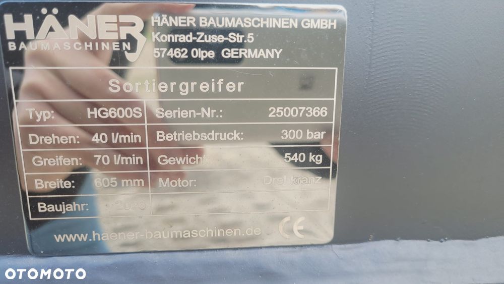 Chwytak Haner HG600S hydrauliczny obrotowy - 4