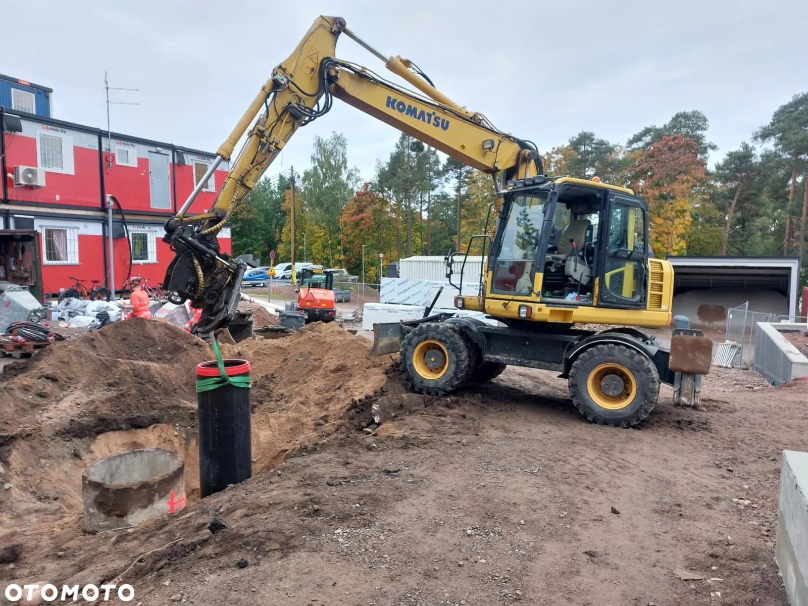 Komatsu Koparka kołowa Komatsu PW 148 Pług podpory Klima Centralne smarowanie Rototil Ramię 2 razy łamane PIĘKNA - 2