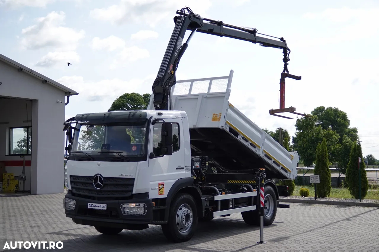 Mercedes-Benz ATEGO 1627 / 4X2 / BASCULĂ 3 LATERALE + HDS HIAB 099 BS-2 / PILOT / ROTATOR / FURCĂ / ANVELOPE 100% / IMPORTAT - 5
